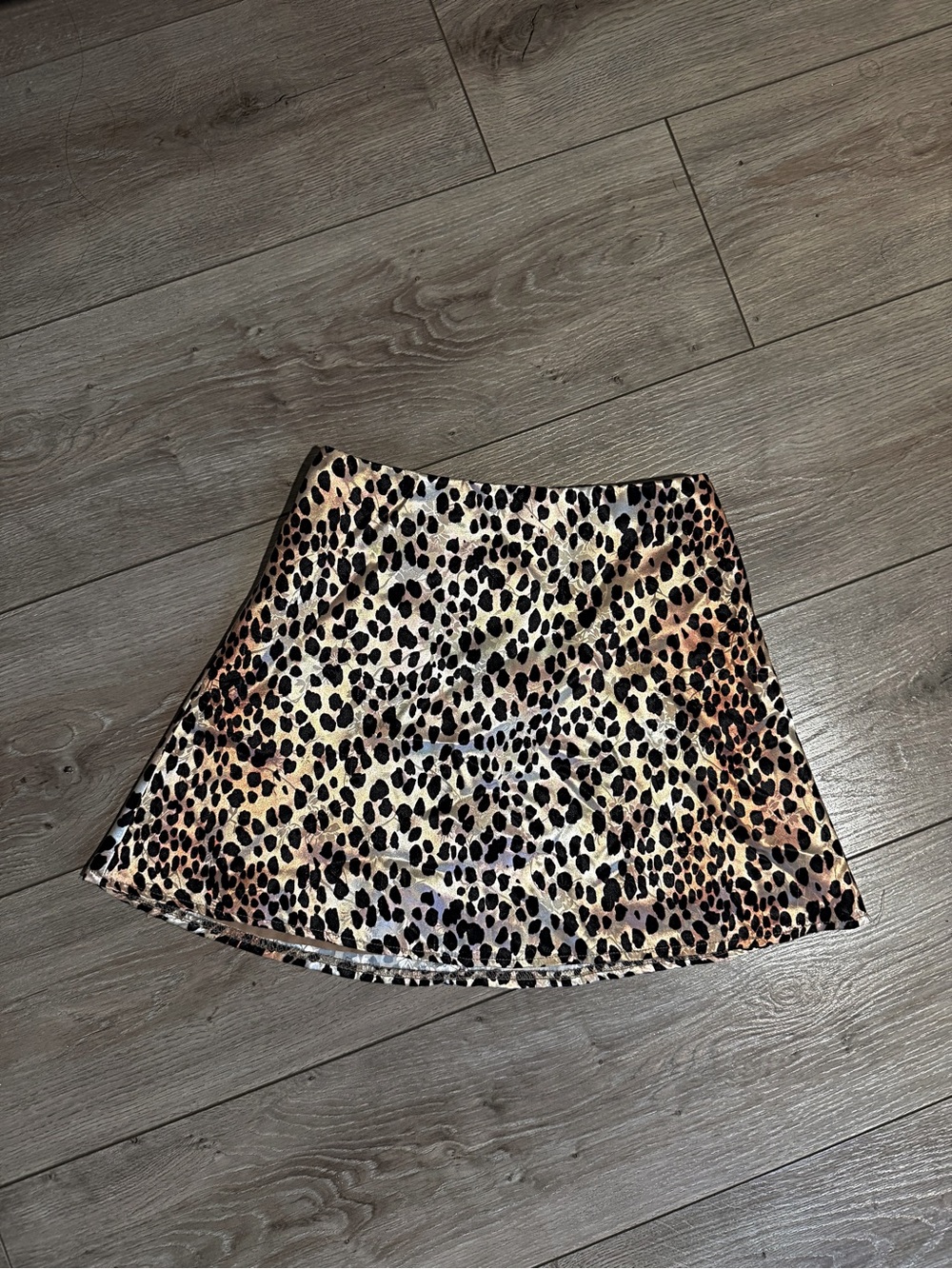 Princess Polly Leopard Print Mini Skirt Brown & Black Size 2